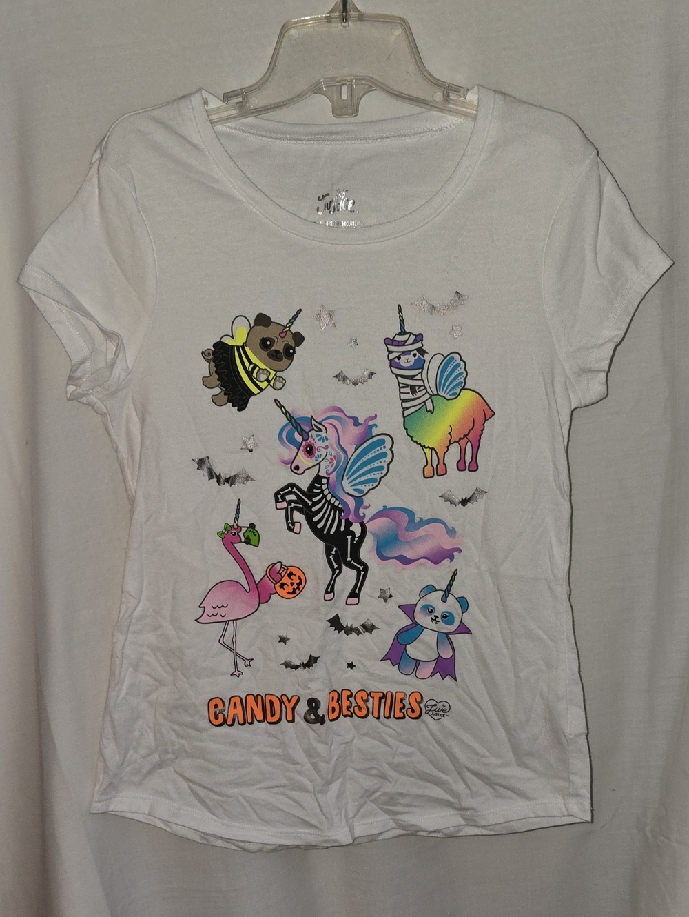 Justice White Rainbow Unicorn & Friends Graphic Tee
